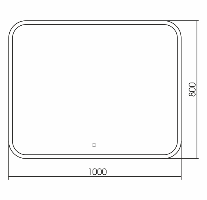 Зеркало AZARIO Стив 1000х800, LED-подсветка с диммером, сенсорный выключатель (ФР-00001304) — изображение 4