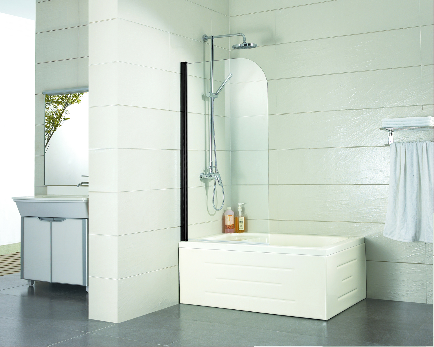 Шторка для ванны распашная Azario Merrit 70х150 цвет профиля черный (AZ-NF6211 700 BLACK) — изображение 2