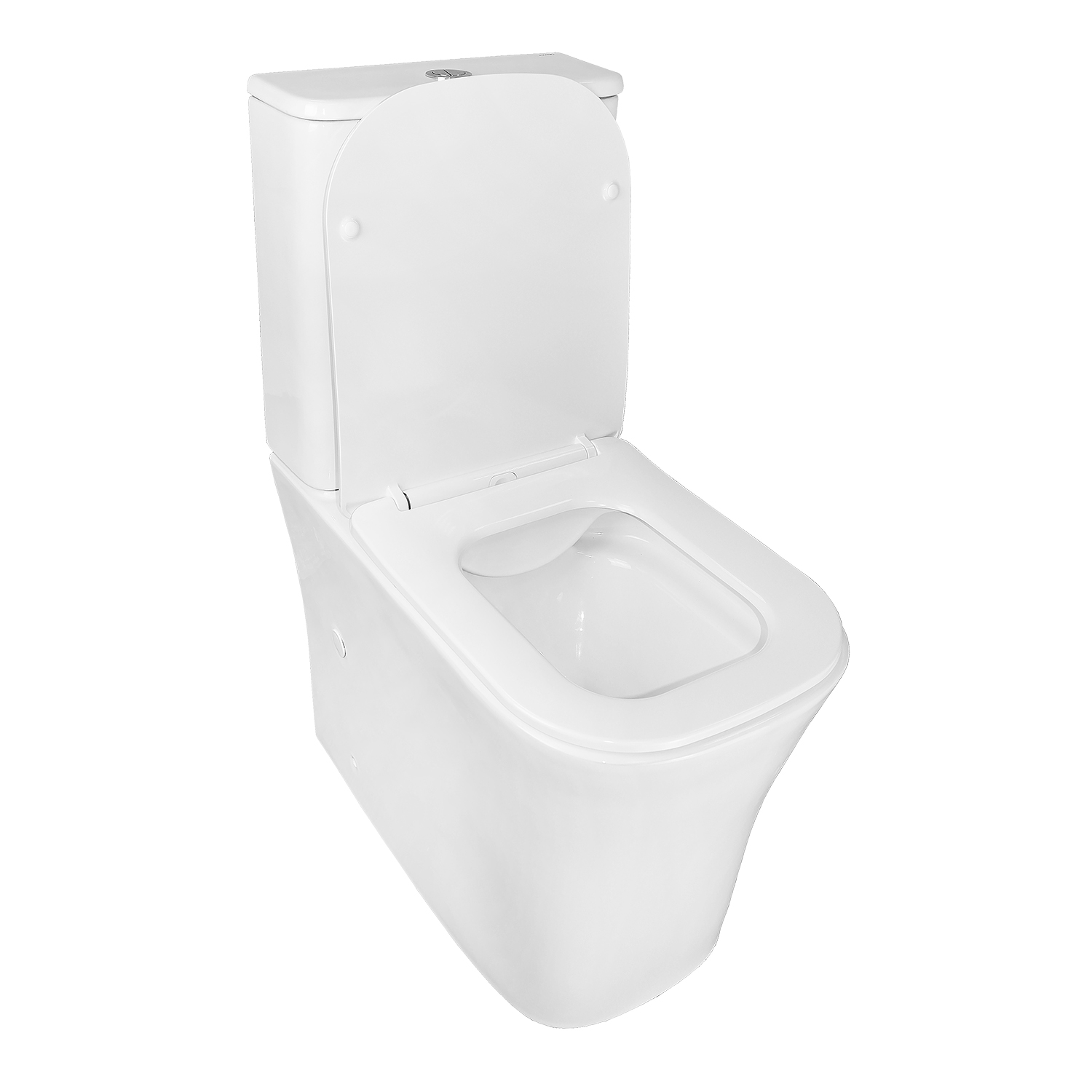 Унитаз-компакт Azario ANTEO SQUARE 385х630х820 напольный, безободковый, с быстросъемным сиденьем микролифт (AZ-1218A) — изображение 3