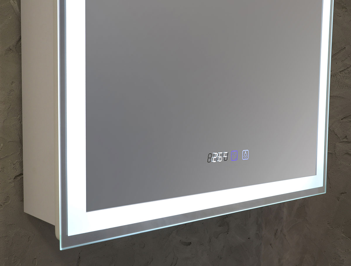 Зеркало-шкаф AZARIO Киото 60 (600х800) c подсветкой и диммером + часы (LED-00002358) — изображение 4
