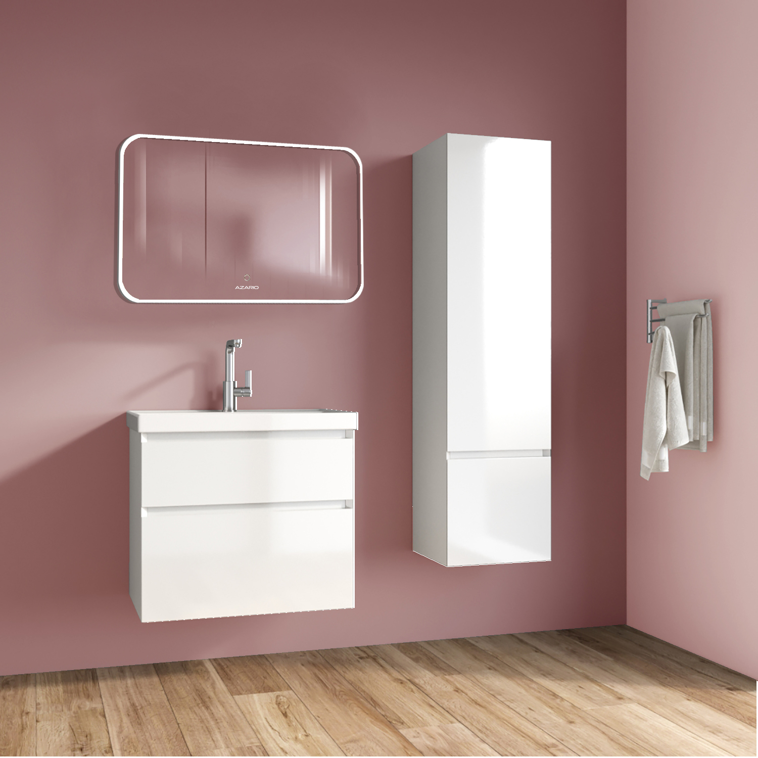 Комплект тумба Azario Velluto 60 600х450х660 подвесная, с раковиной Slim 60, белый матовый (CS00088601) — изображение 13