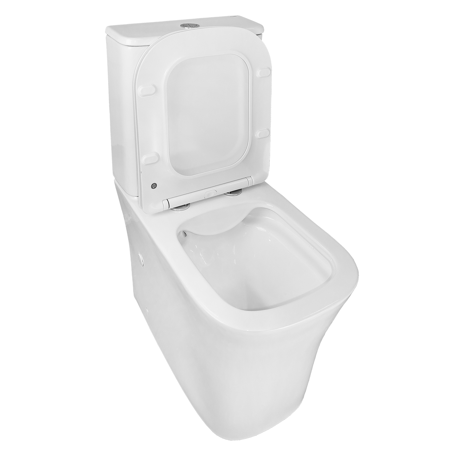 Унитаз-компакт Azario ANTEO SQUARE 385х630х820 напольный, безободковый, с быстросъемным сиденьем микролифт (AZ-1218A) — изображение 4