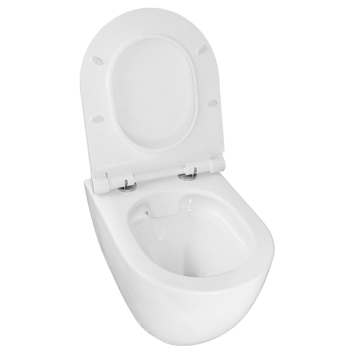 Унитаз подвесной Azario Geno 490х360х360 безободковый, с ультратонким сиденьем микроклифт (AZ2196D) — изображение 5