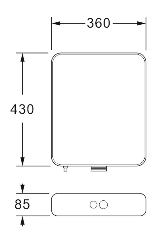 Бачок пластиковый AZARIO 360x85x430 с соединительной трубой, белый (AZ-967) — изображение 2