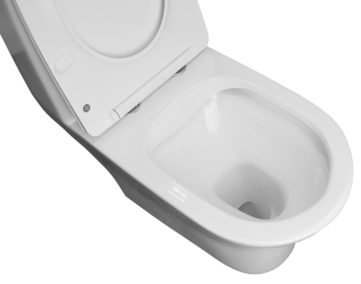 Унитаз-моноблок AZARIO Terni 670x350x760 горизонтальный слив, быстросъемное сиденье микролифт (AZ-8618) — изображение 8