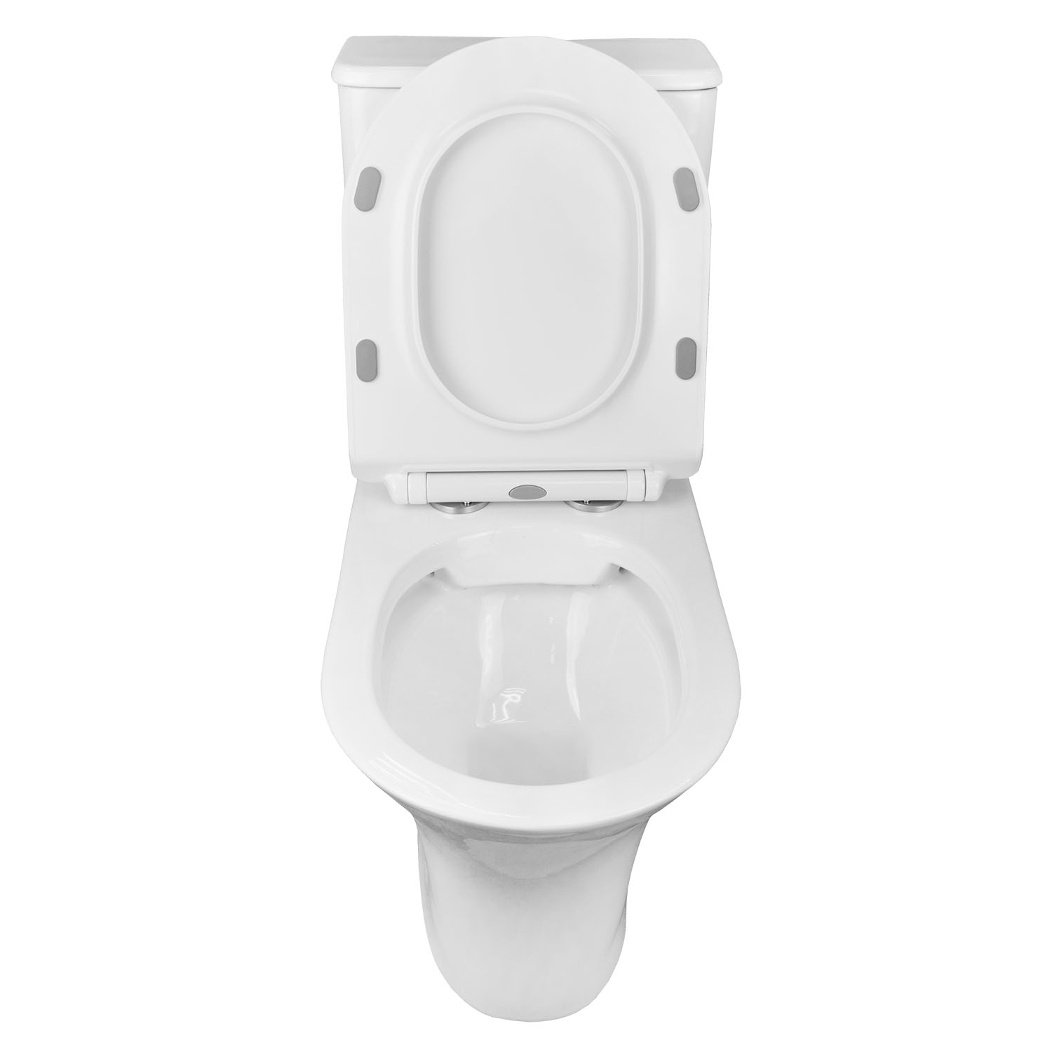 Унитаз-компакт AZARIO FRETTA ROUND 650x340x770 напольный, безободковый в комплекте с бачком и сиденьем микролифт (AZ-7121) — изображение 4