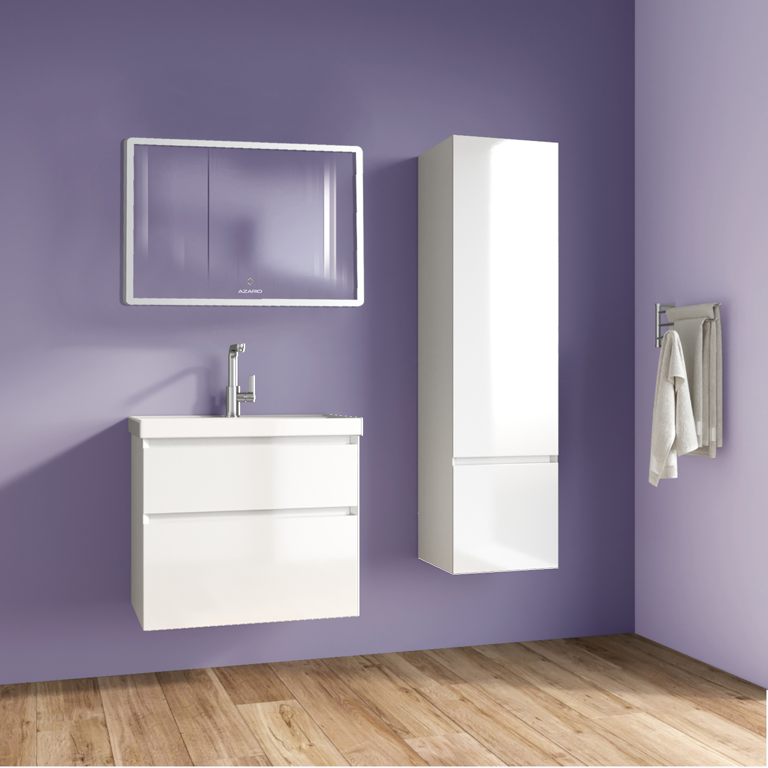 Комплект тумба Azario Velluto 60 600х450х660 подвесная, с раковиной Slim 60, белый матовый (CS00088601) — изображение 14
