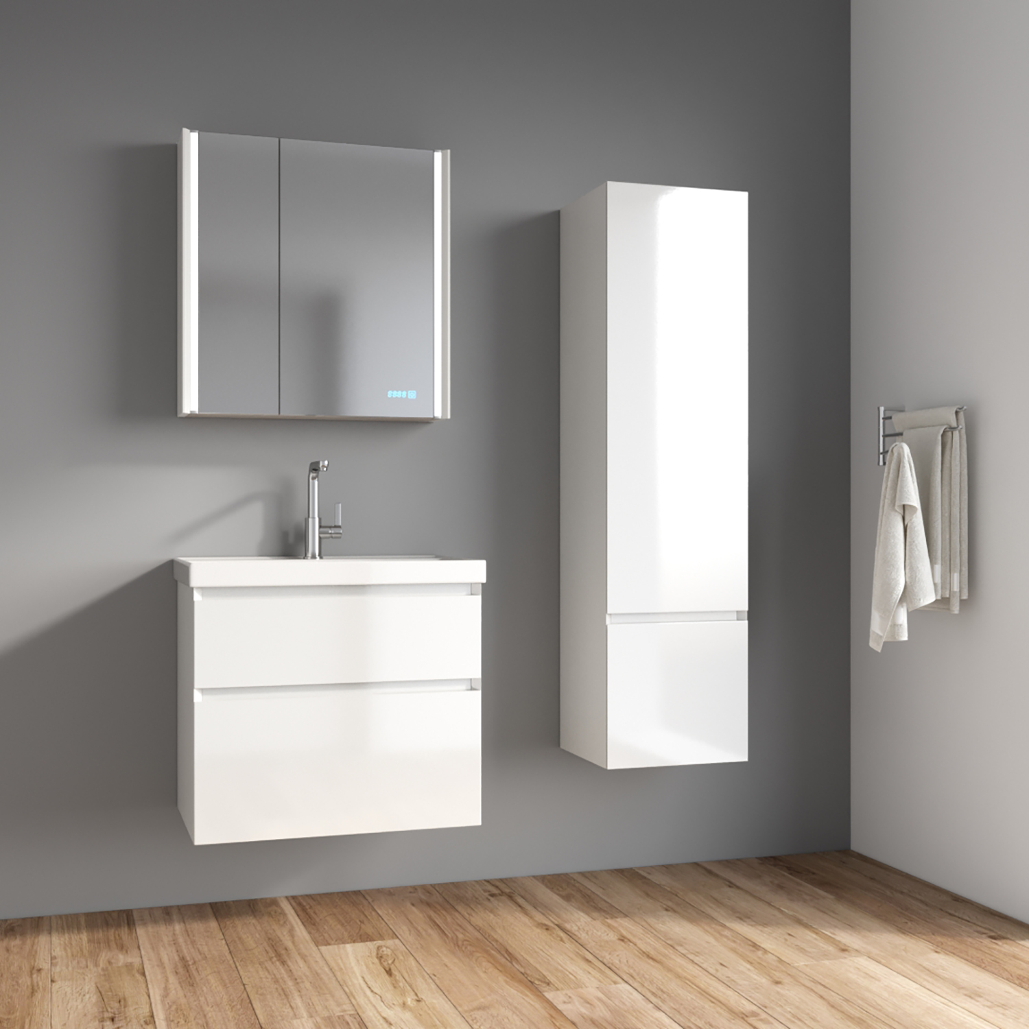 Комплект тумба Azario Velluto 60 600х450х660 подвесная, с раковиной Slim 60, белый матовый (CS00088601) — изображение 11