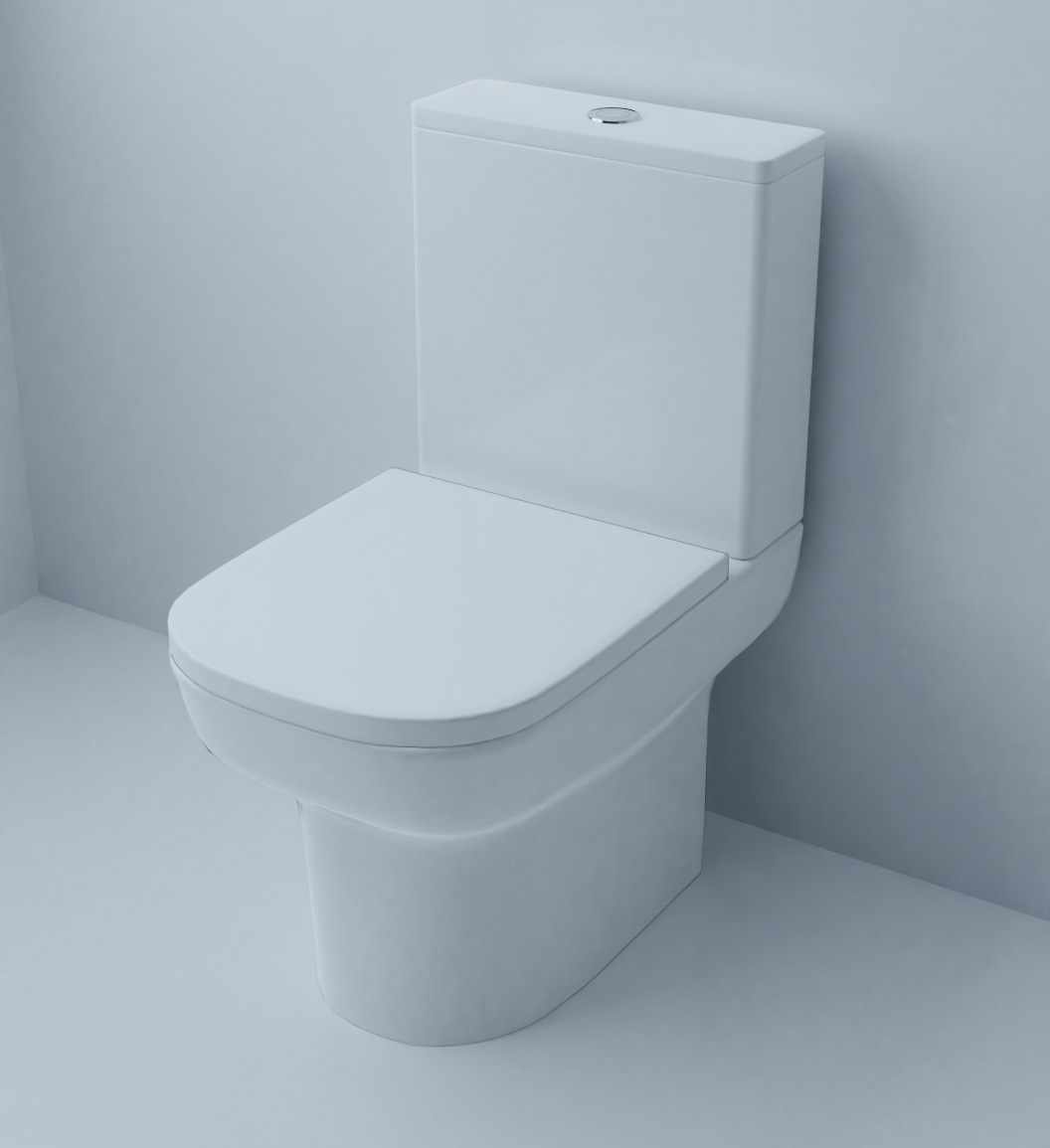 Унитаз-компакт Azario Alba 620х405х805 напольный, безободковый, с сиденьем микролифт (AZ-8323) — изображение 2