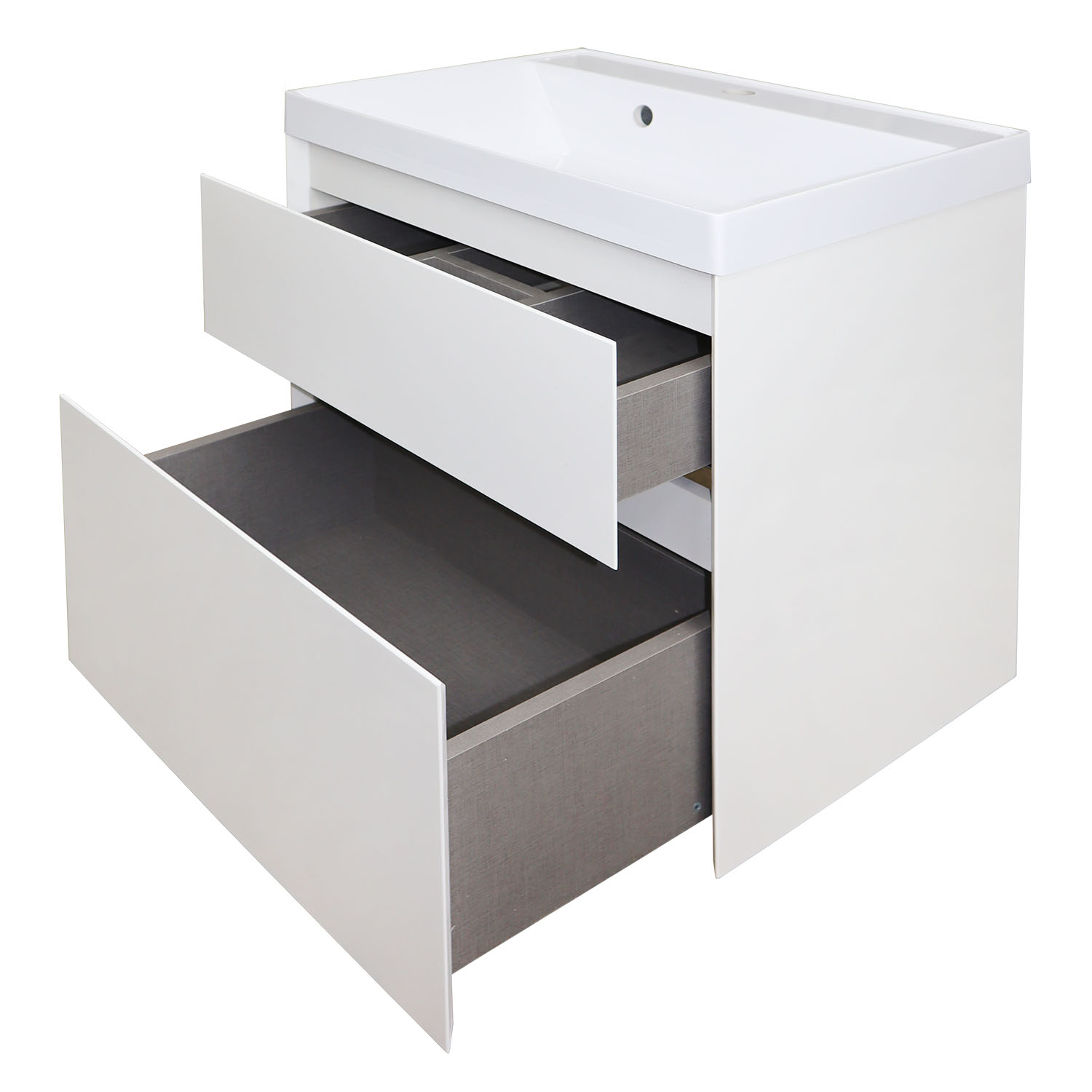 Комплект тумба Azario Velluto 60 600х450х660 подвесная, с раковиной Slim 60, белый матовый (CS00088601) — изображение 2