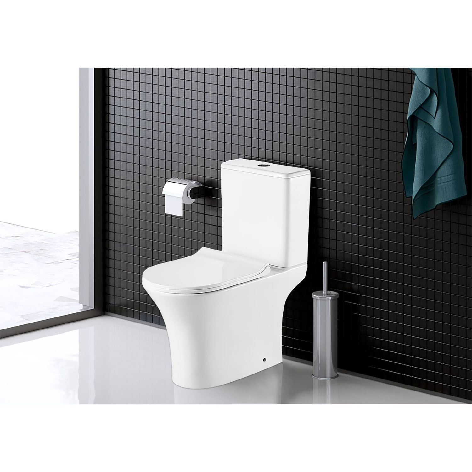 Унитаз-компакт AZARIO FRETTA ROUND 650x340x770 напольный, безободковый в комплекте с бачком и сиденьем микролифт (AZ-7121) — изображение 14