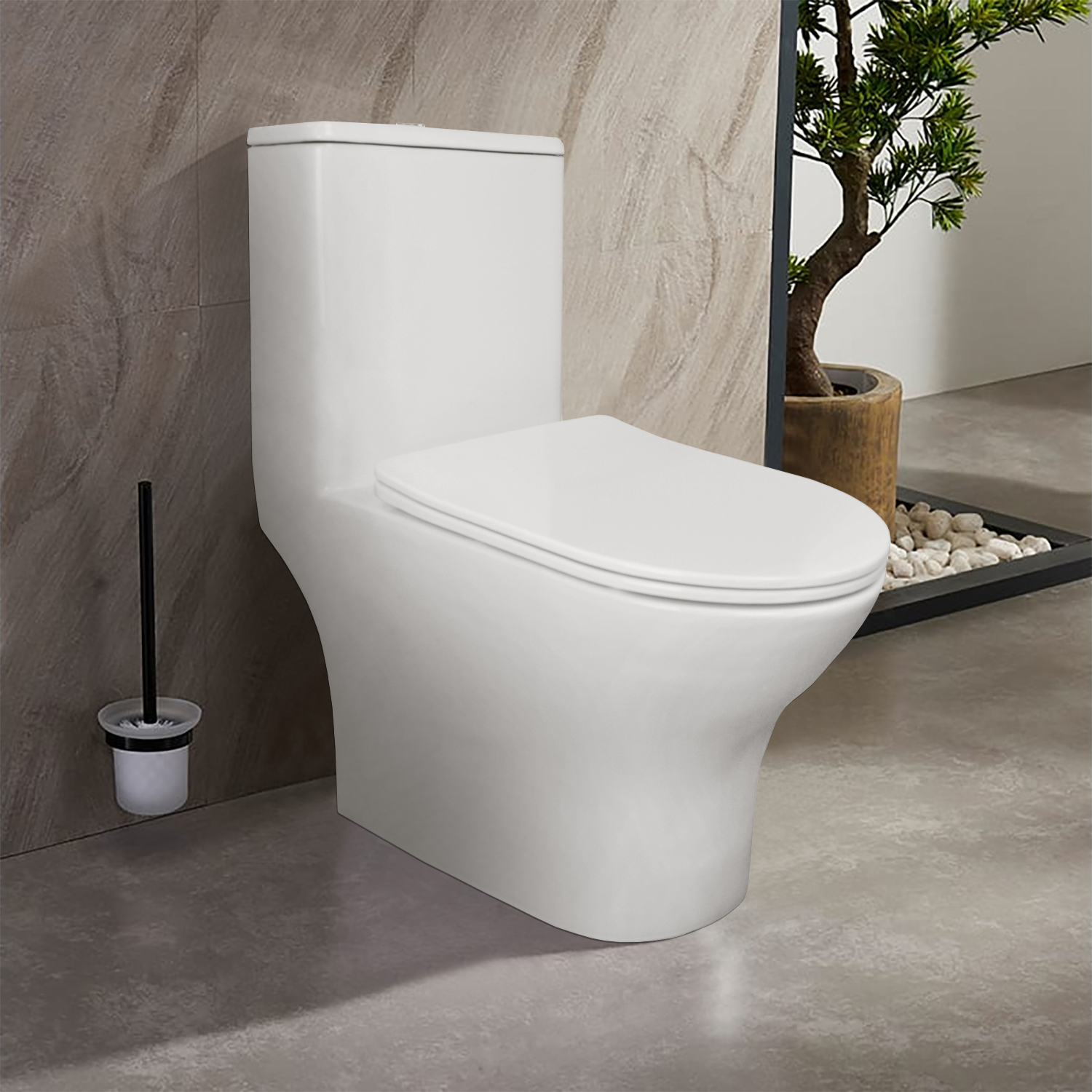 Унитаз-моноблок AZARIO Terni 670x350x760 горизонтальный слив, быстросъемное сиденье микролифт (AZ-8618) — изображение 11
