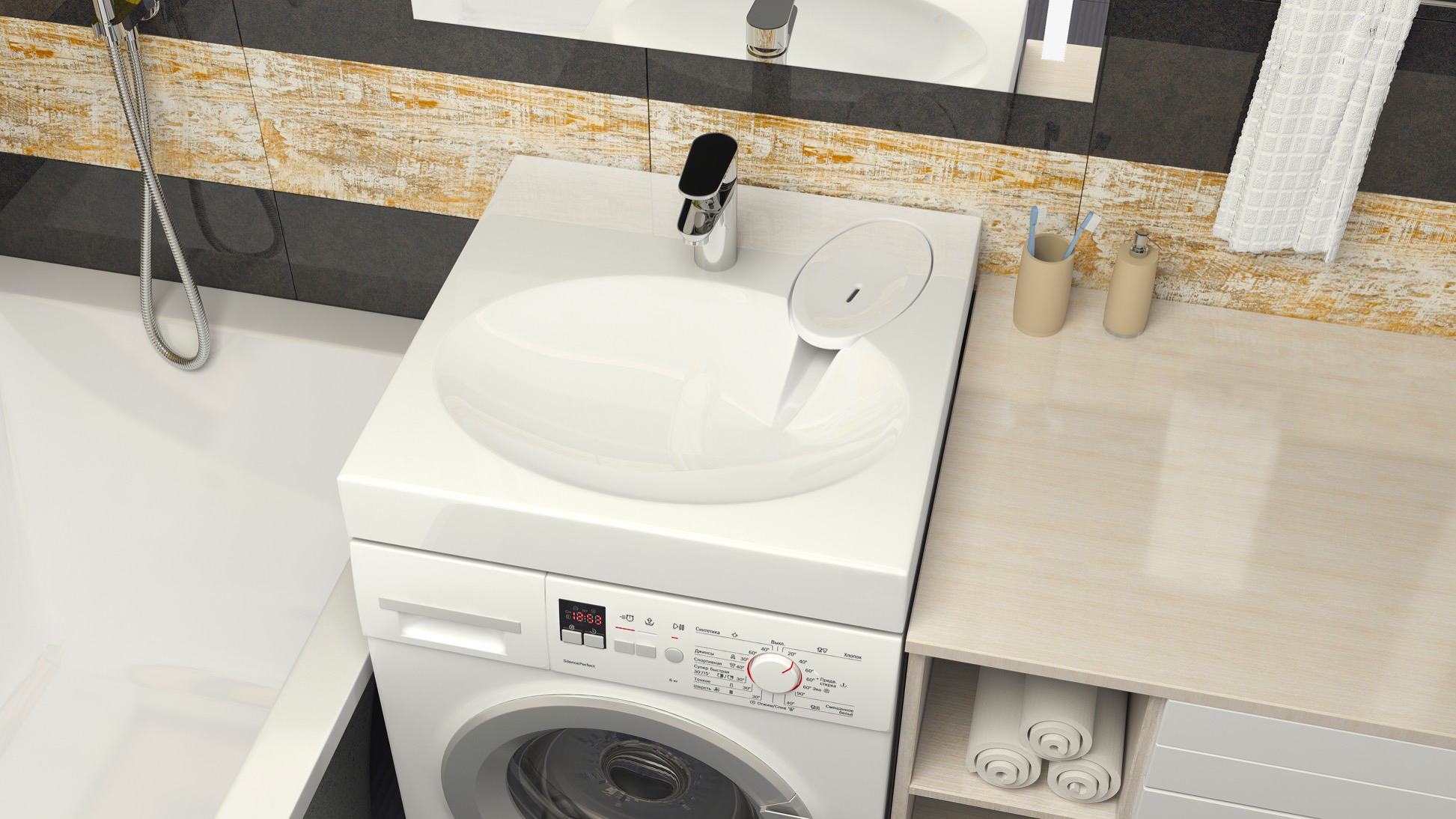 Раковина подвесная AZARIO Elegance 592х59290 литьевой мрамор, белая (CS00078300) — изображение 4