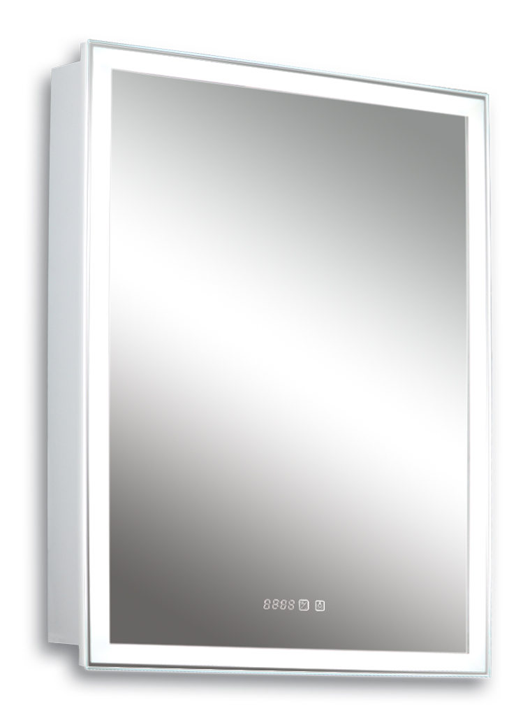 Зеркало-шкаф AZARIO Киото 60 (600х800) c подсветкой и диммером + часы (LED-00002358) — изображение 2